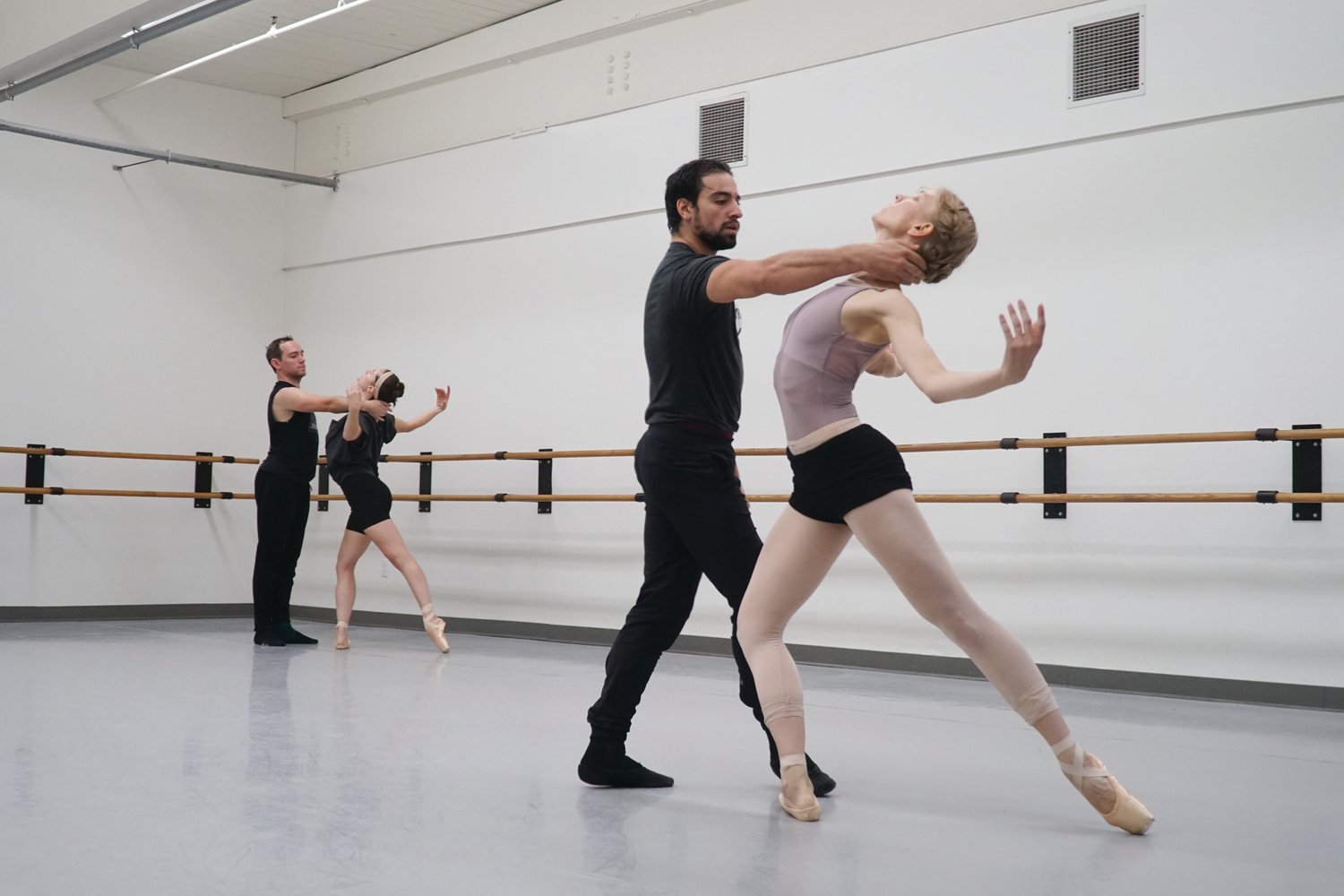 RETURNING TO THE STAGE: From left, Alex Lantz, Anna Lisa Wilkins, Mamuka Kikalishvili and Katherine Bickford will be part of Festival Ballet Providence’s performances of “Continuing Points.”